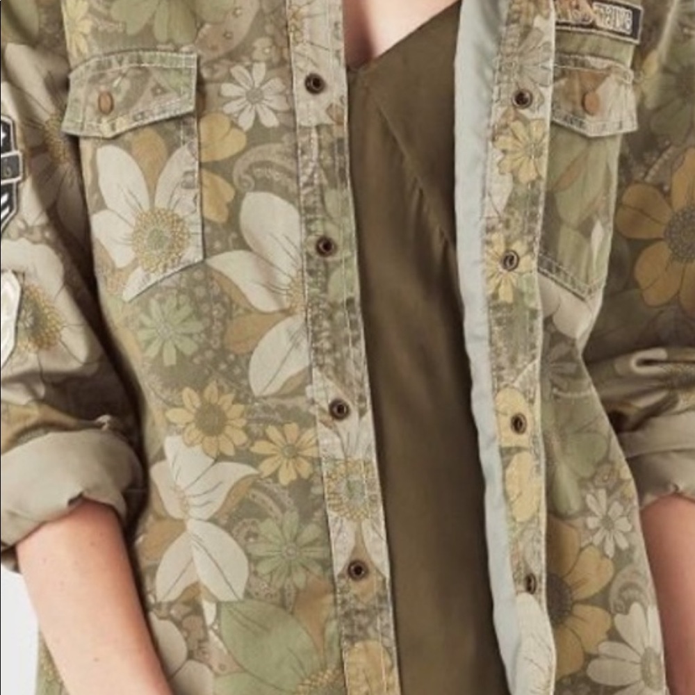 Spell Floral Embroidered Jacket in Olive Green - Picture 12 of 14